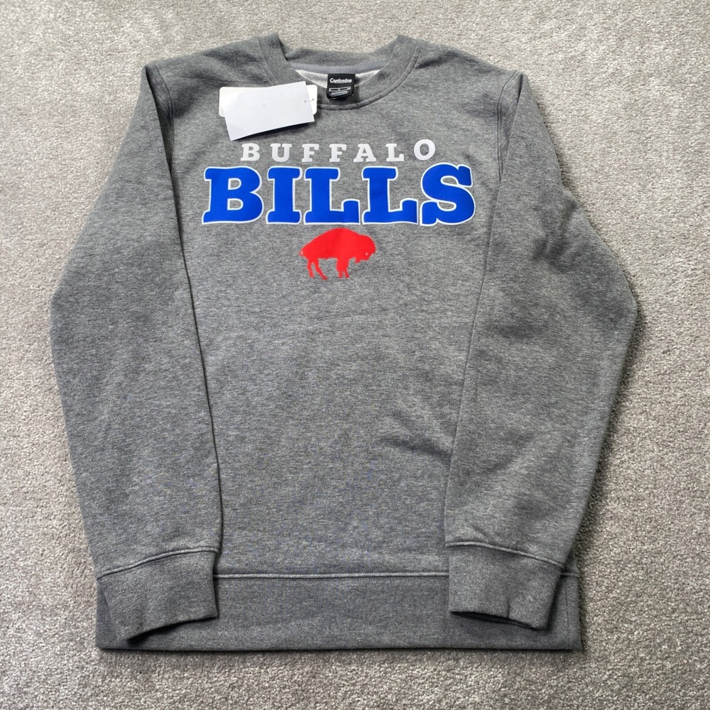 Buffalo Bills Sweatshirt Mens Small Gray NFL Graphic Crewneck